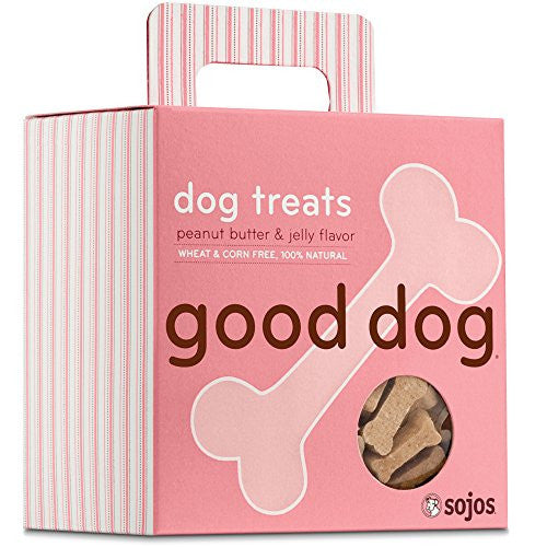 Sojos Natural Crunchy Dog Treats Good Dog - Peanut Butter and Jelly Flavor - Pupaholic.com