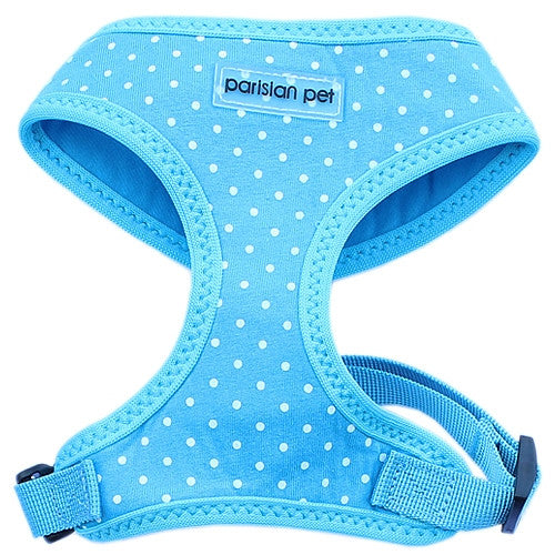 Dog Harness - Adjustable Polyester - Polka Dot Blue
