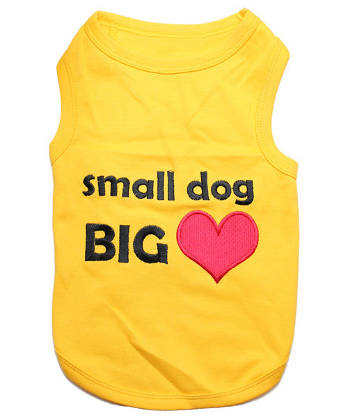 Yellow Dog Shirt - Small Dog Big Heart - Pupaholic.com