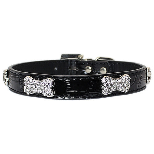 Croc Rhinestone Bones Black
