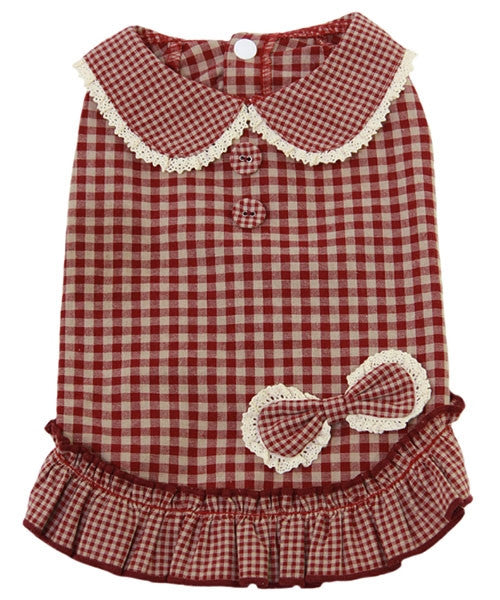 Gingham Dress Red