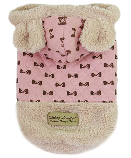 Bowtie Hoodie Pink - Pupaholic.com