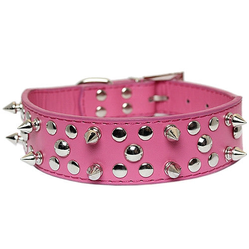 Spikes n Studs Collar Pink - Pupaholic.com
