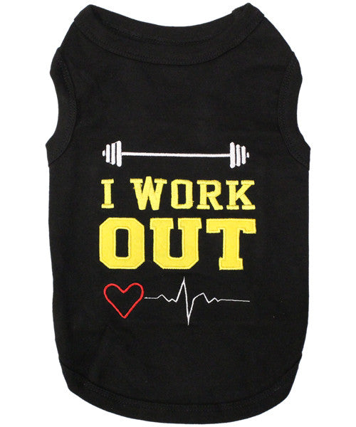 Black Dog Shirt - I Work Out - Pupaholic.com